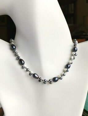 Freshwater Peacock Grey Pearl Necklace   🆕